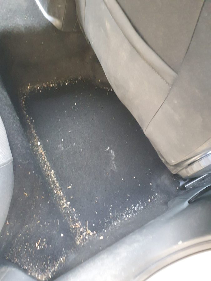 Avant nettoyage - plancher arrière Seat Leon